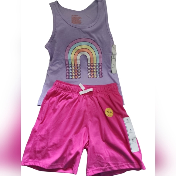 Cat & Jack Purple and Pink Matching Set with Rainbow Design - Picture 1 of 1